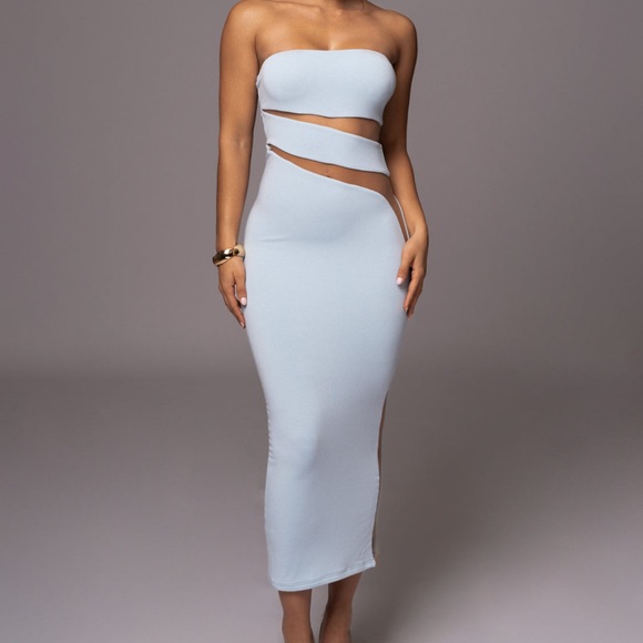 NWT Jluxlabel Unpredictable Blue Midi Dress Size Medium - Picture 1 of 7